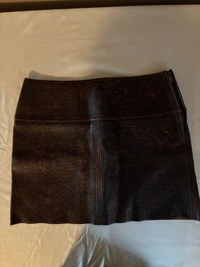 DKNY Genuine Leather Skirt
